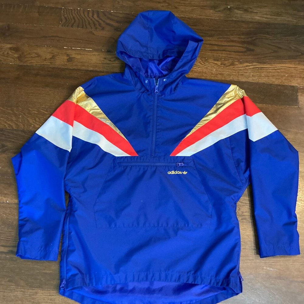 Adidas Fontanka jacket 1/2 zip Anorak USA blue red white gold Pharrell